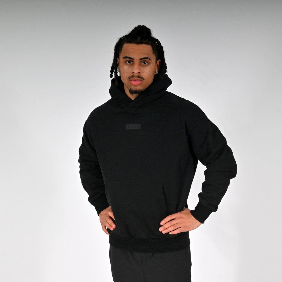 Oxen Oversized Blackout Hoody - front