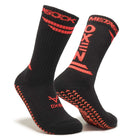 Oxen Meta Grip Socks in Orange Blaze – crew-length anti-slip football grip socks for adults