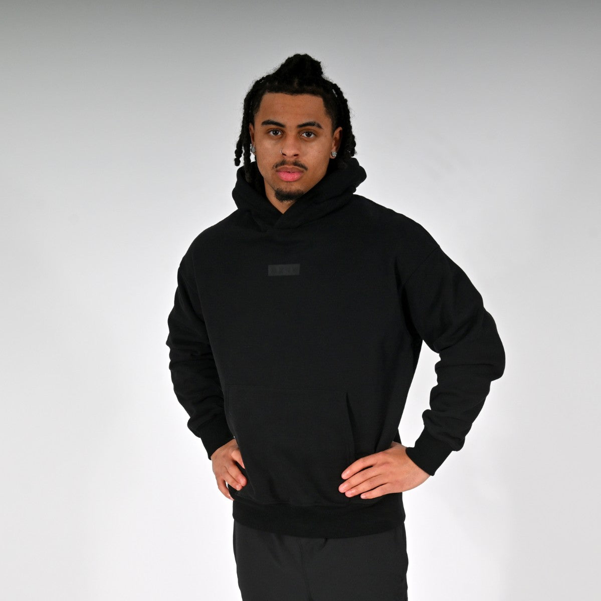 Oxen Oversized Blackout Hoody - front